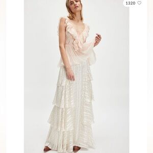 Free People Floral Cascade Maxi Skirt